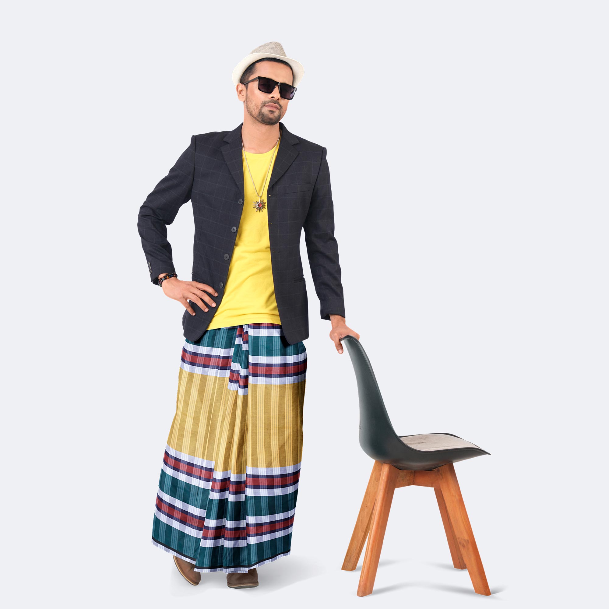 Men’s Comfortable Multicolor Check Cotton Lungi - Showpno Bilash